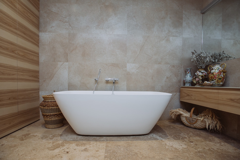 Охта Травертиновая Лестница и Полы