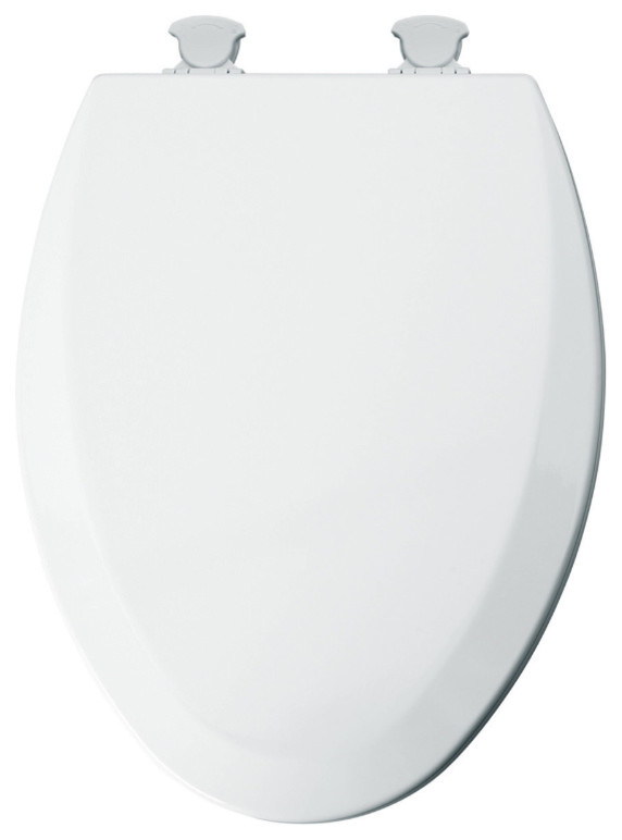 Mayfair 141EC000 Elongated Molded Wood Toilet Seat w/ EasyClean Hinge, White Contemporary