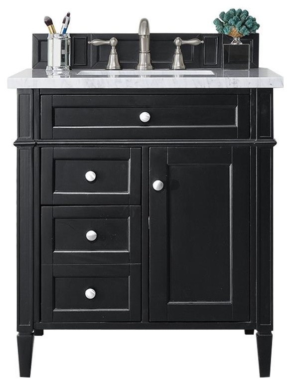Brittany 30" Single Vanity Black Onyx, Cabinet Only (Top Not Included)