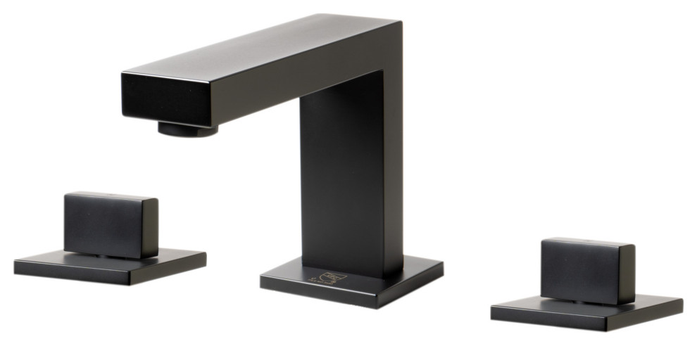 Black Matte Widespread Modern Bathroom Faucet - Contemporary - Bathroom Sink Faucets - by Alfi ...