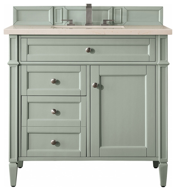 36" Transitional Sage Green Freestanding Single Sink Bathroom Vanity - Transitional - Bathroom ...