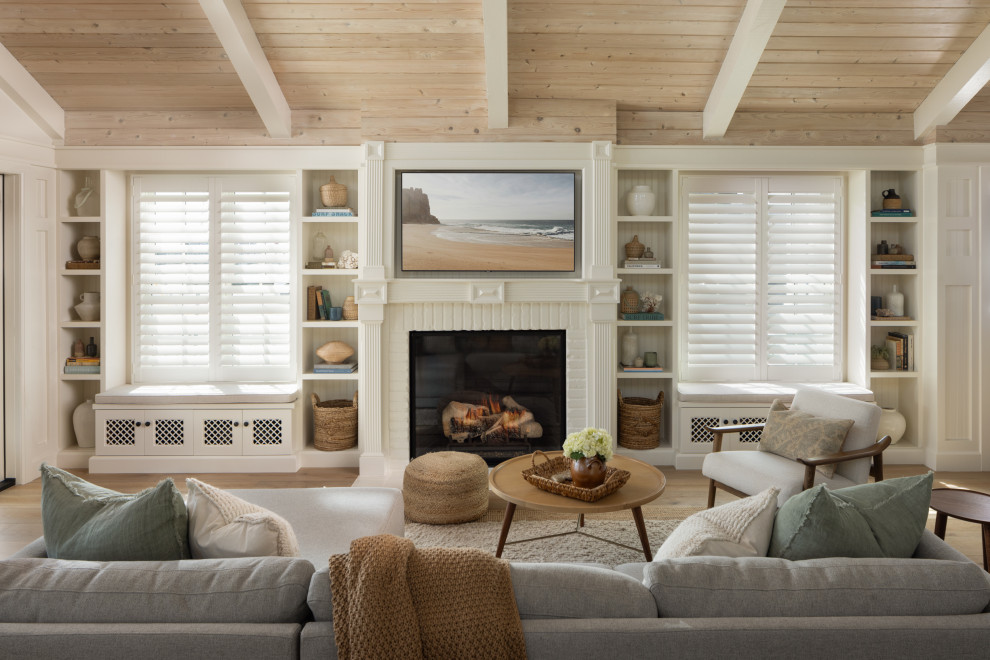 Inspiration for a beach style living room in San Diego.