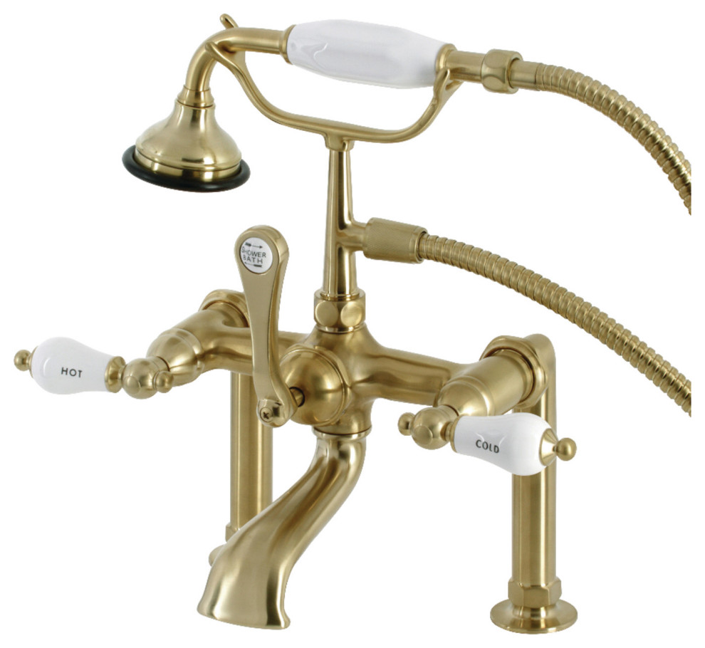 Deck Mount Clawfoot Tub Faucet, 65/8 Inch Spout Reach Traditional