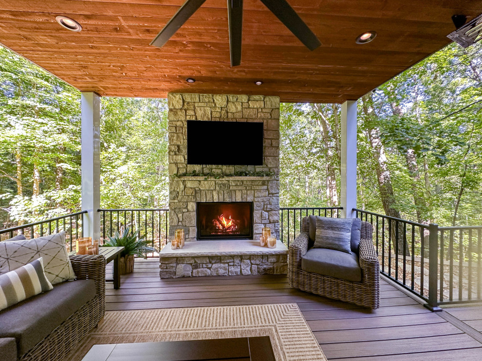 Two Tiered Covered Deck with Fireplaces - Deck - St Louis - by ...