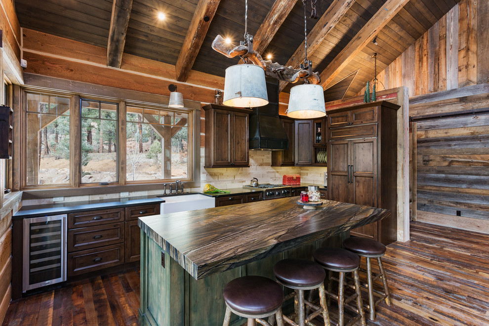 Inspiration for a rustic kitchen remodel in Albuquerque