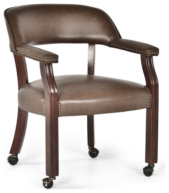 Dining Chairs, Leather Kitchen Chairs With Casters