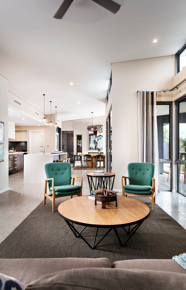 Inspiration for a contemporary open concept living room in Perth.