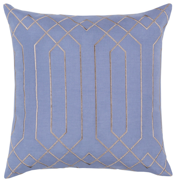 Jillian Hollywood Regency Linen Down Light Gray Pillow 18x18