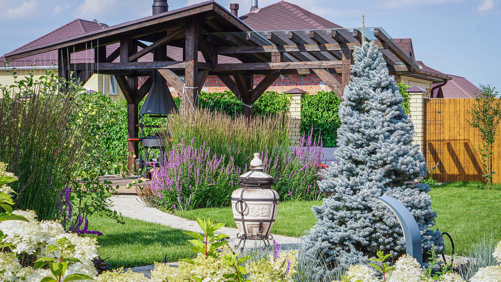 Мощение и озеленение