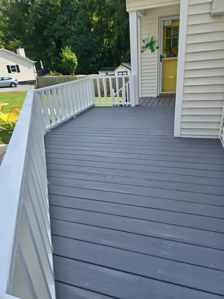 Wood Deck with Wood Rails