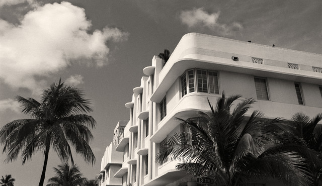 Miami Beach Art Deco Buildings Miami Florida Fine Art Black & White Photography