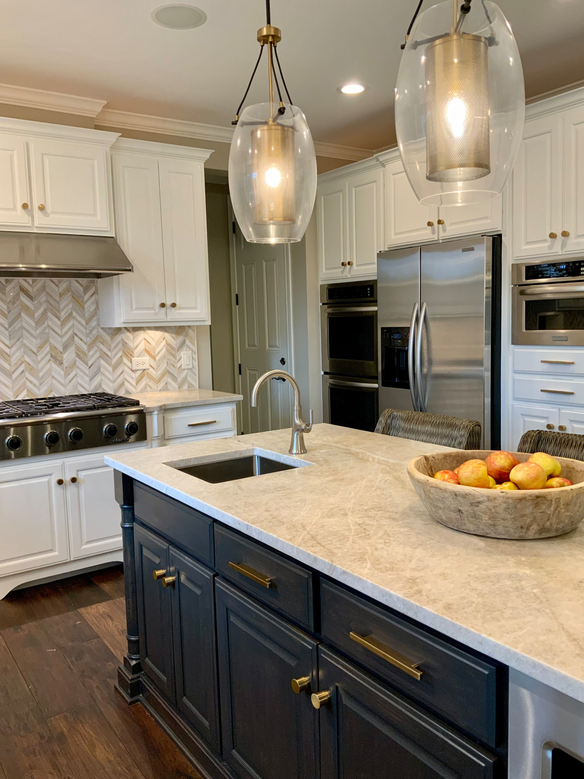 Transitional Home with Antique Brass Accents