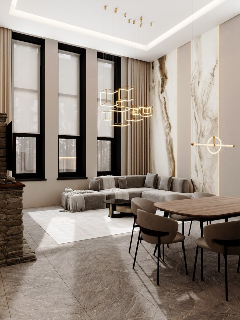 Дизайн-проект дома (420 м2) в стиле нео-модерн