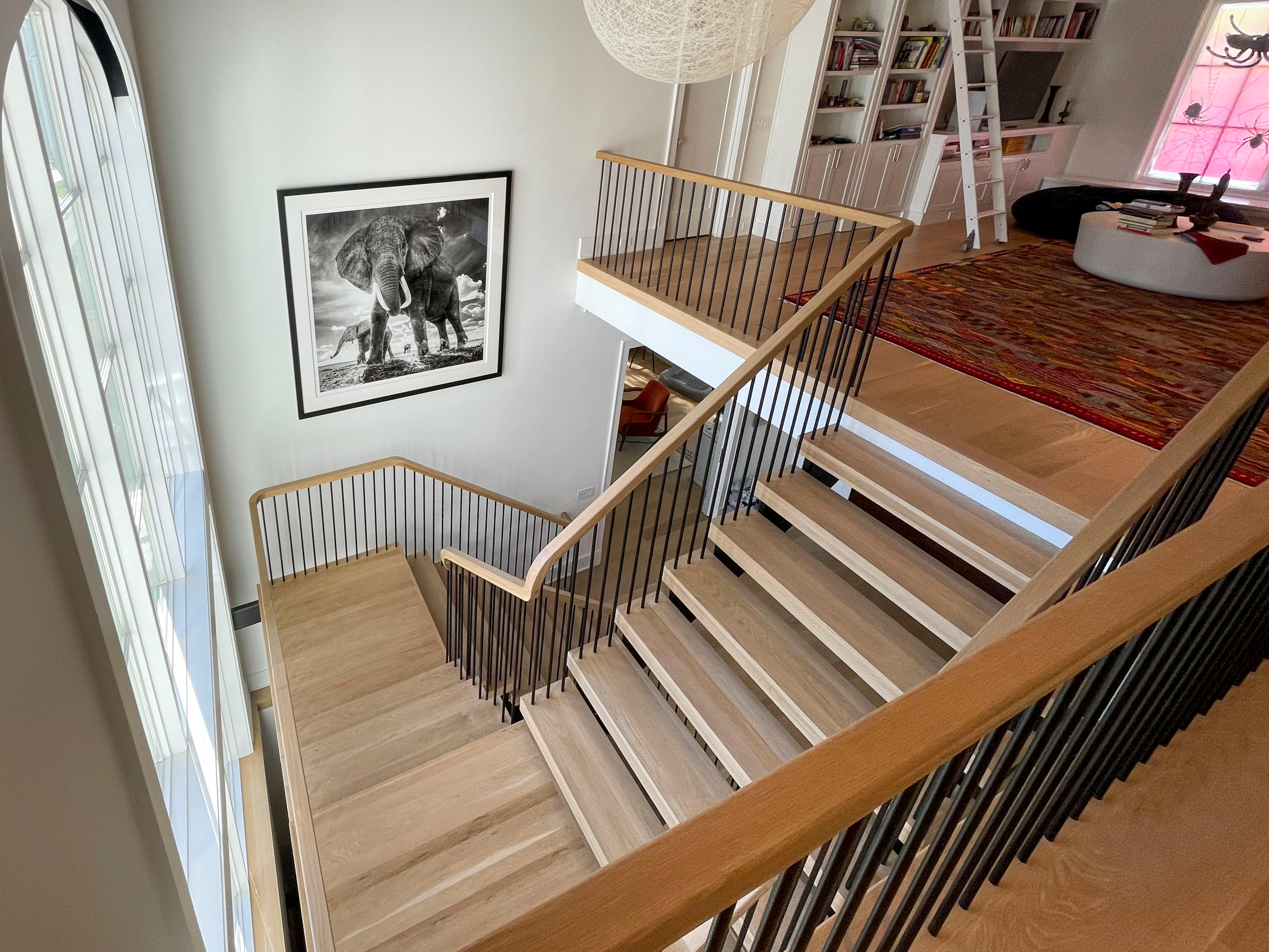 96_Dramatic cantilevered no-riser staircase, Bethesda, MD 20814
