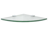 Quarter Round Glass Shelf with (2) Square Clamps - Contemporary