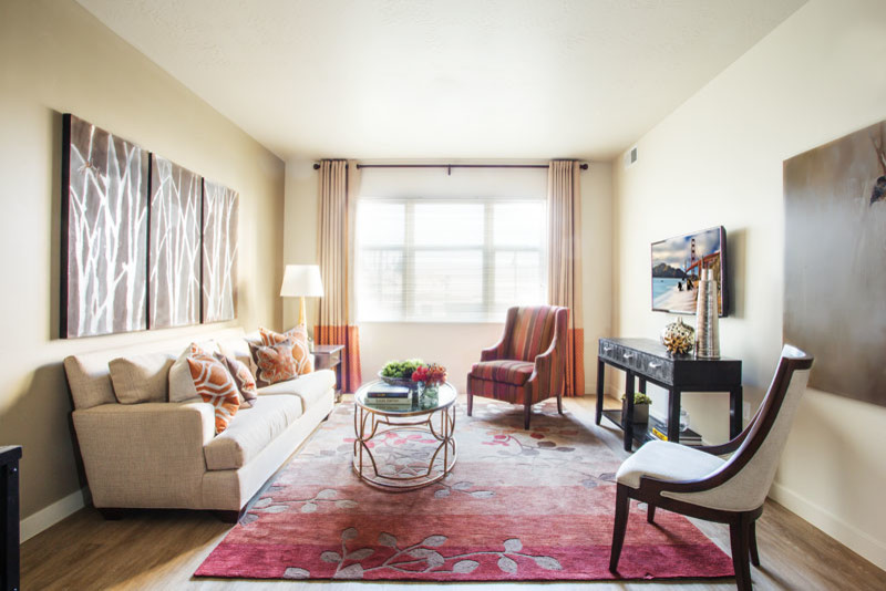 Transitional living room in Salt Lake City.