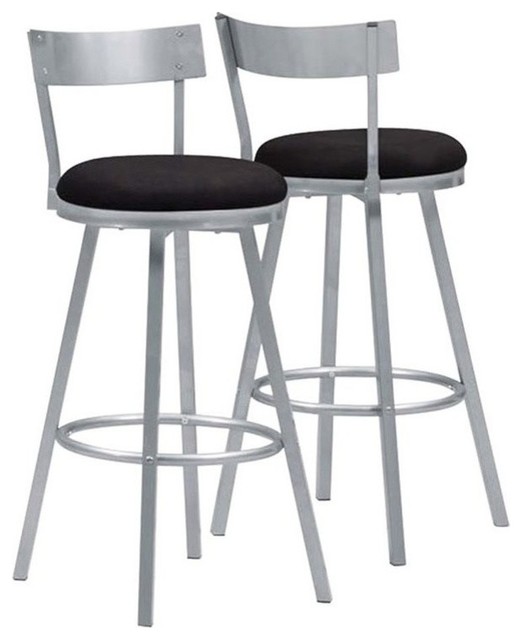 Monarch Swivel Metal Bar Stool Black And Silver Set Of 2 Monarch Swivel Metal Bar Stool Black And Silver Set Of 2 Stools Counter By Homesquare