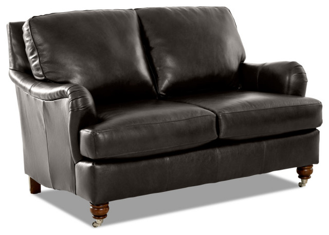 Avenue 405 Charlotte Leather Loveseat Traditional Loveseats Avenue 405 Charlotte Leather Loveseat