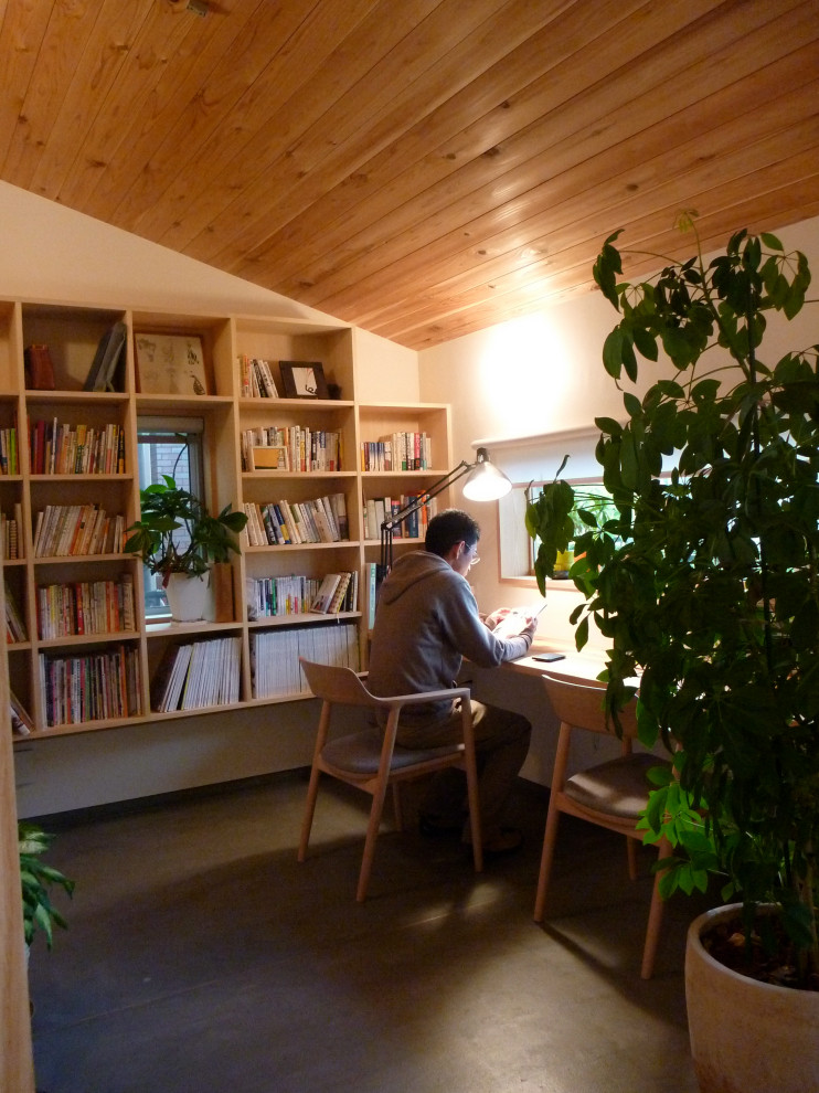他の地域にある和モダンなおしゃれなホームオフィス・書斎の写真