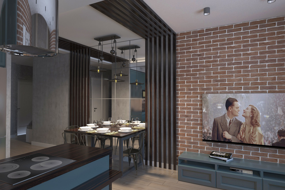 кухня-гостиная лофт