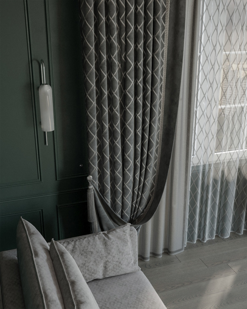 Разработка визуализации текстильного оформления гостиной комнаты