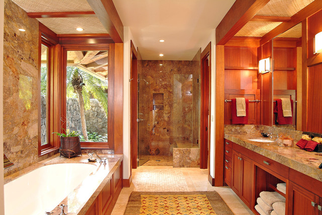 Master Bath Tropical Bathroom Hawaii By Saint Dizier Design
