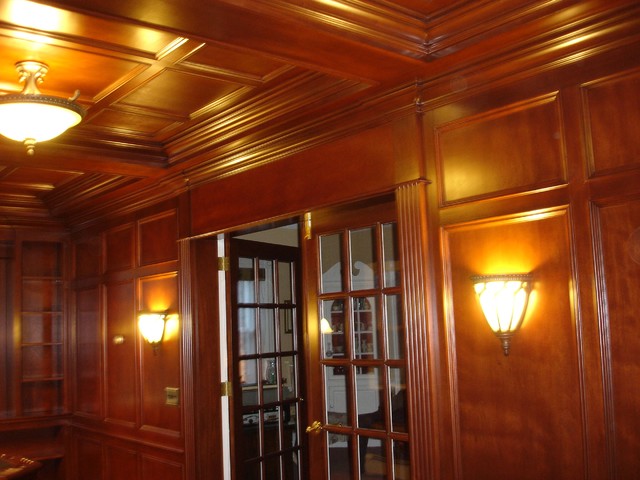 Elegant home office photo in New York