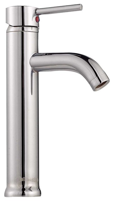 Bathroom Faucet Single Hole 1 Handle Chrome Plated Brass 9.5"|