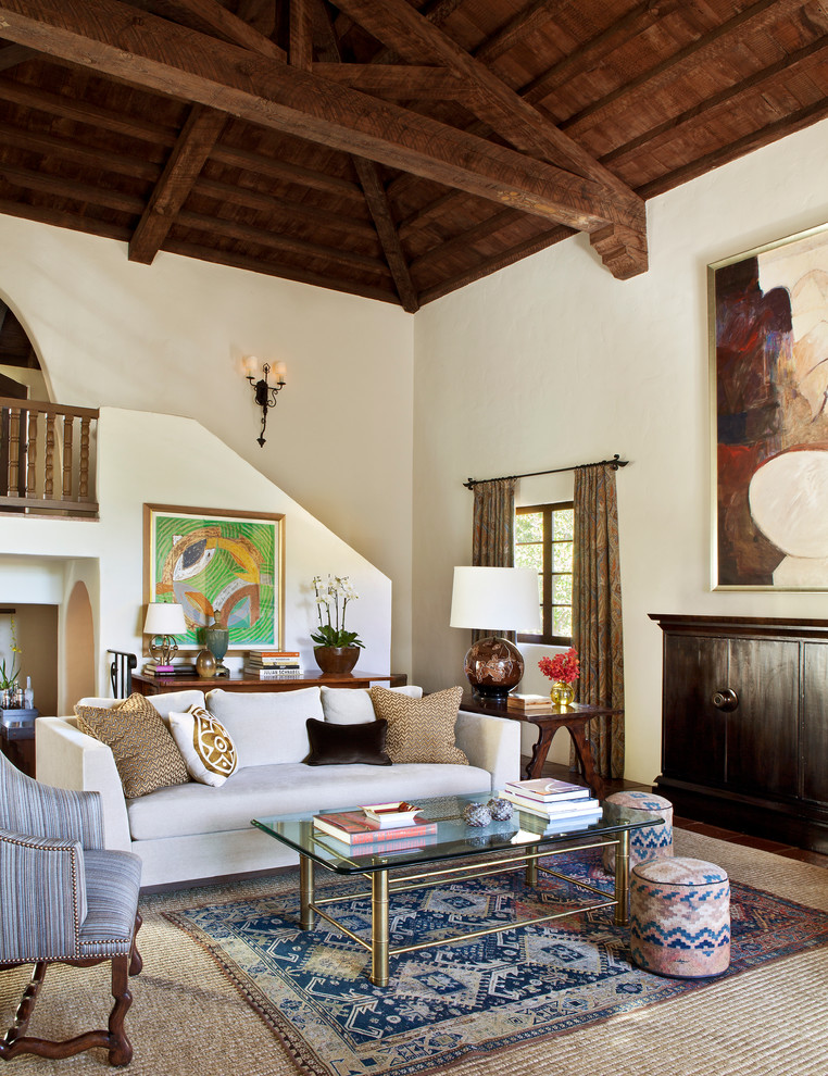 Mediterranean living room in Los Angeles with beige walls.