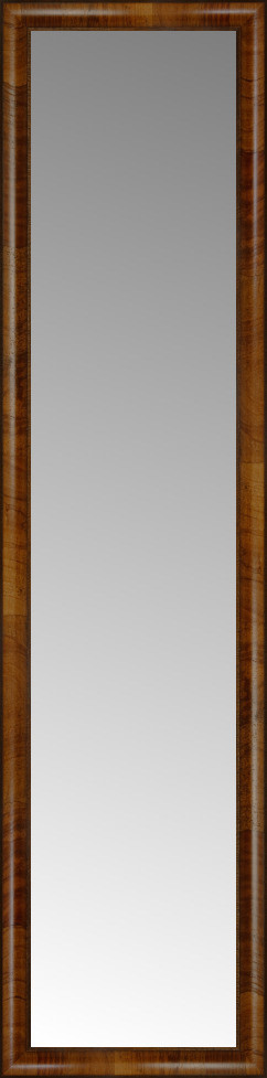 17"x66" Custom Framed Mirror, Light Brown