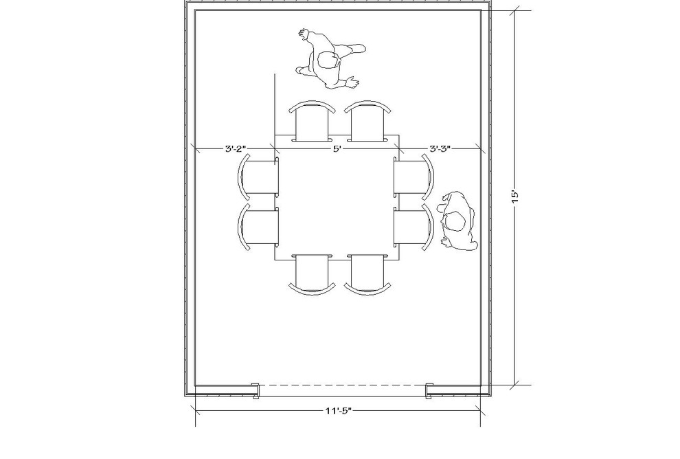 What size dining tables work well in a 12x12 dining room? Round, recta