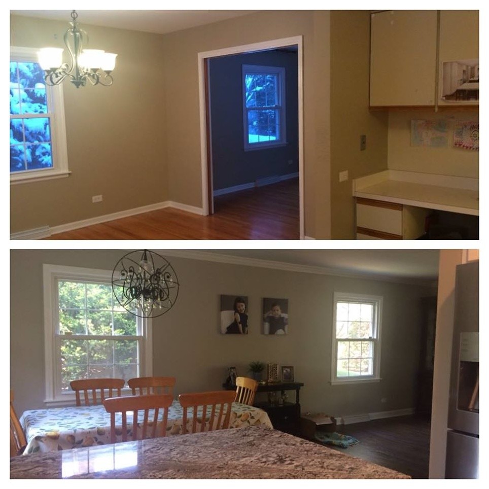 Transitional home design photo in Chicago