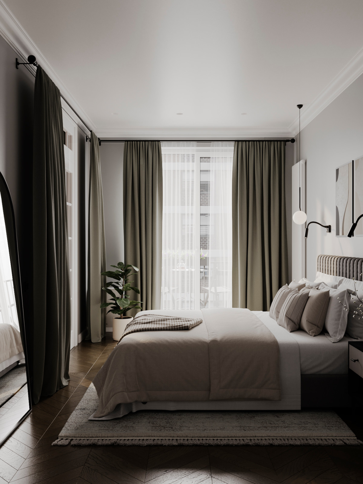 Современный mid-century в ЖК Западный Порт