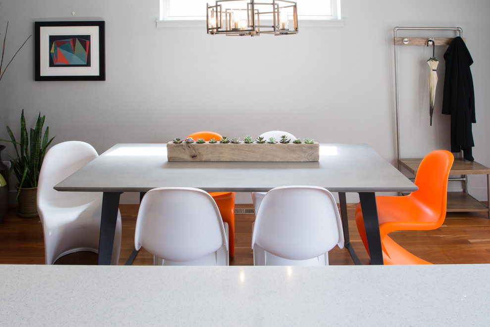 Mountain style dining room photo in Denver