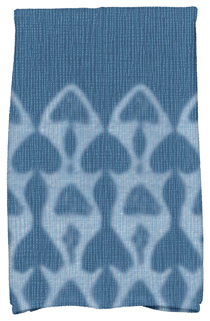 E by design Beach Tile Geometric Print Bath Towel 28 x 58 Blue 