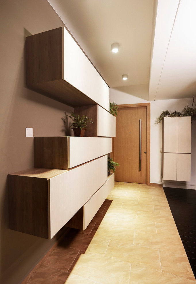 This is an example of a modern foyer in Singapore.