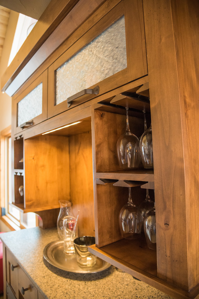 Inspiration for a rustic kitchen remodel in Denver