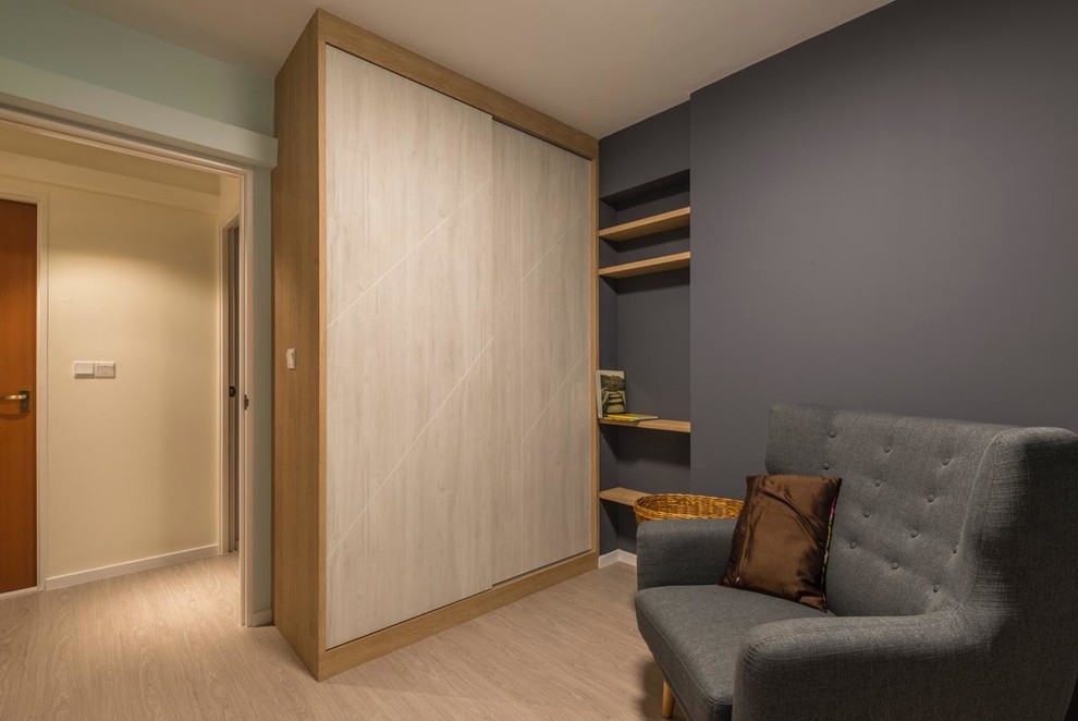 Photo of a Scandinavian bedroom in Singapore.