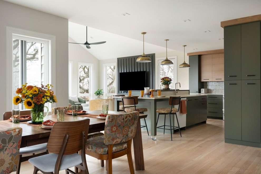 Inspiration for a contemporary dining room remodel in Minneapolis