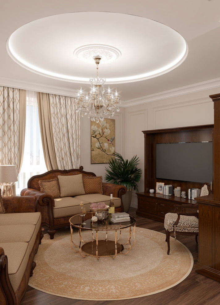 Квартира в классическом стиле с существующей мебелью.