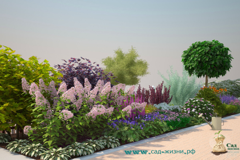 Цветник в палисаднике