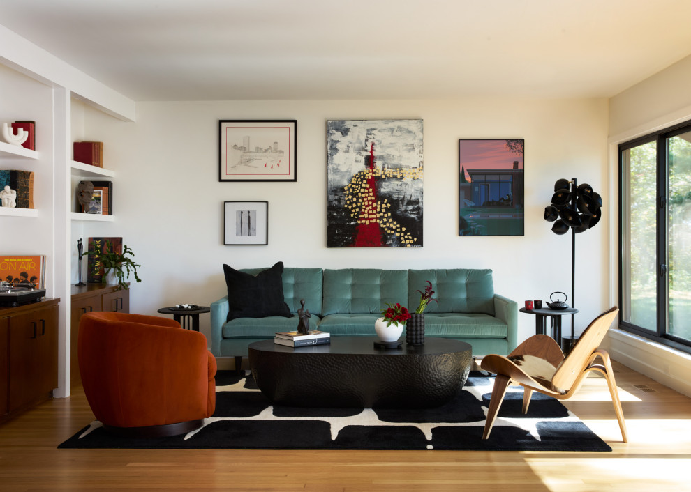 Example of a 1950s living room design in Boston