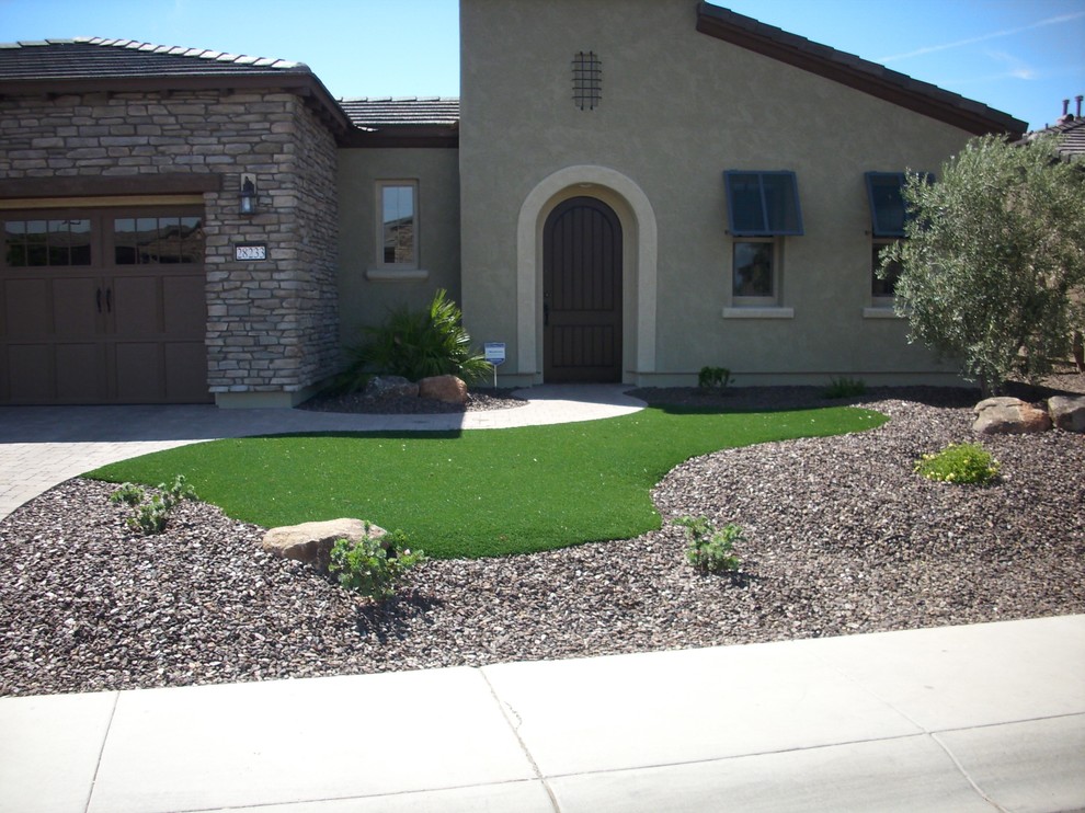 Front Yard Landscapes with Artificial Grass Southwestern Landscape