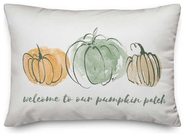 Welcome To Our Pumpkin Patch Watercolor Pumpkins 14 X20 Throw