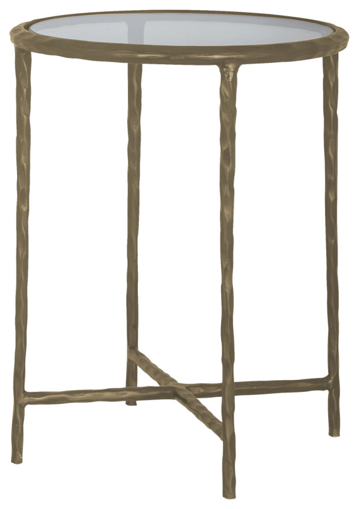 Round Glass End Table OROA Freya Contemporary Side Tables And End