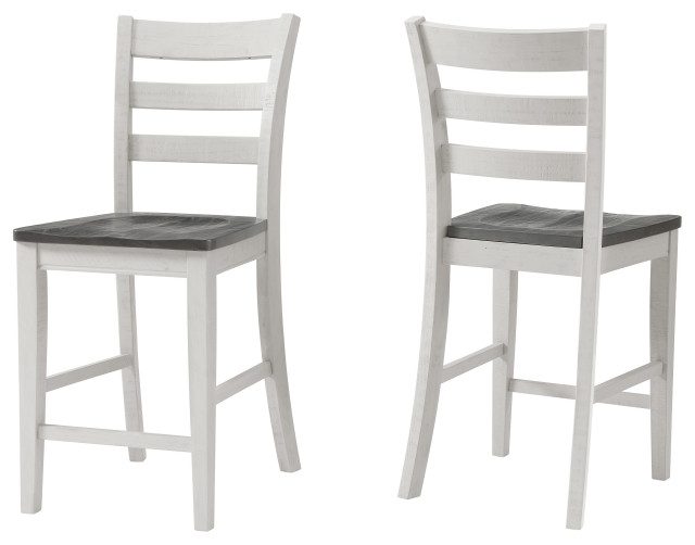 Monterey CounterHeight Dining Chairs, Set of 2, White and Gray Stain