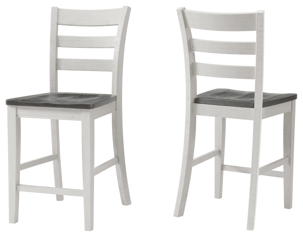 Monterey CounterHeight Dining Chairs, Set of 2, White and Gray Stain