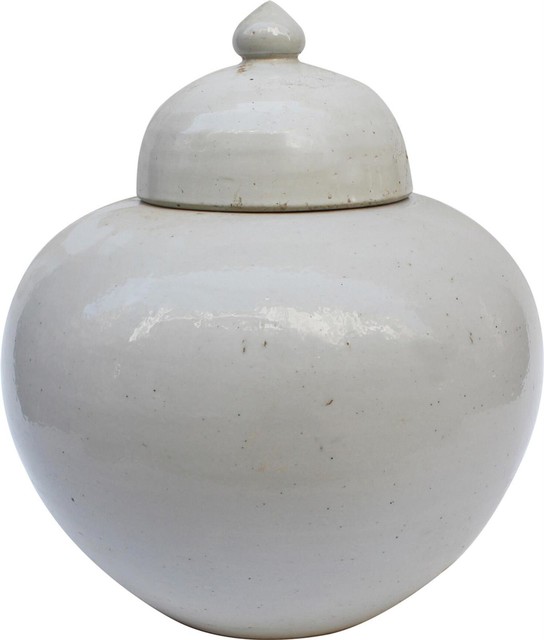 Jar Vase BUSAN Lidded White Colors May Vary Variable Ceramic