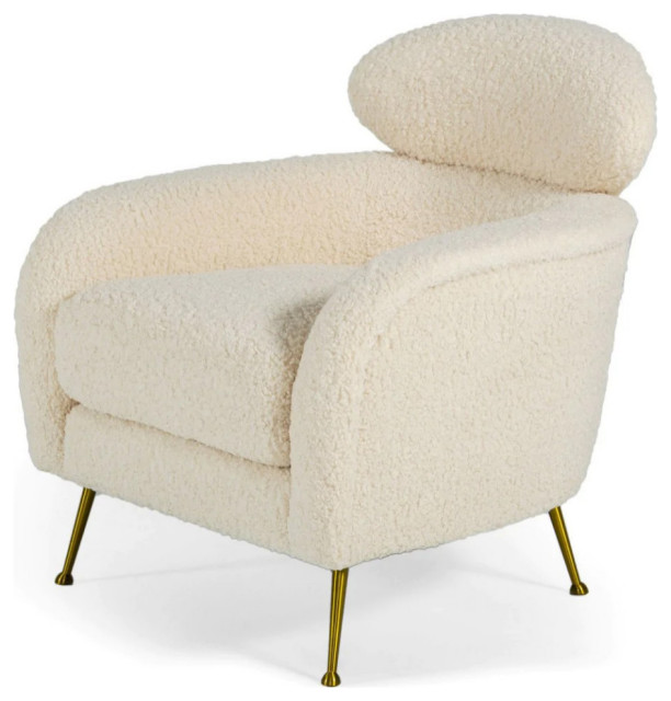 Landon Modern Faux Fur Lounge Chair Midcentury Armchairs And Accent