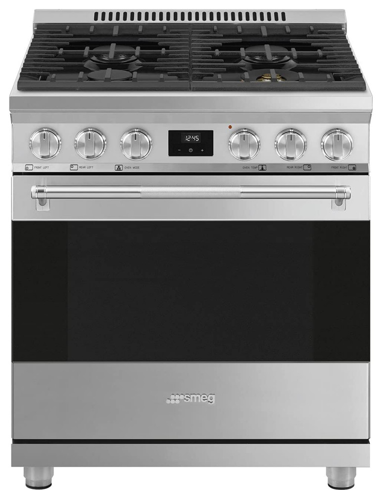 Smeg Professional Series Freestanding Gas Range 30Inch, Stainless